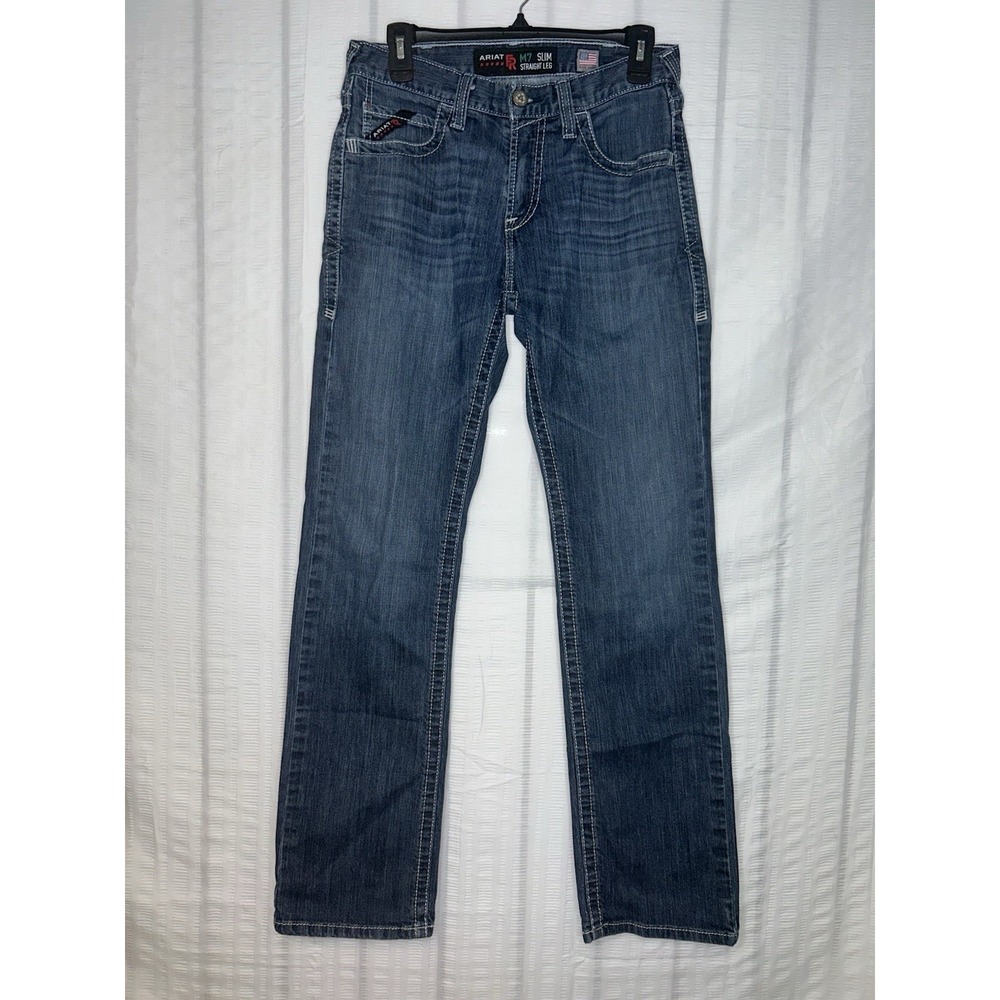 Ariat FR Fire Resistant M7 Slim Fit Straight Leg 29x34 Denim Mens Jeans Western
